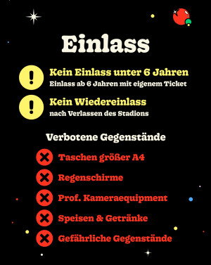 Einlassregeln und verbotene Gegenstände für den Stadionbesuch